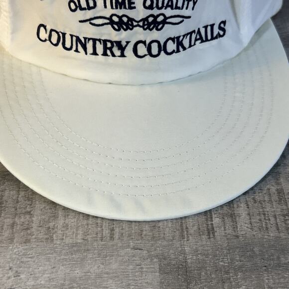 VTG Jack Daniels Country Cocktails Long Bill Hat Adjustable White Embroidered - Picture 3 of 8